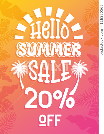 Summer sale poster Special offer Vector illustration 116550565