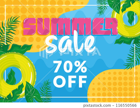 Summer sale poster Special offer Vector illustration 116550566