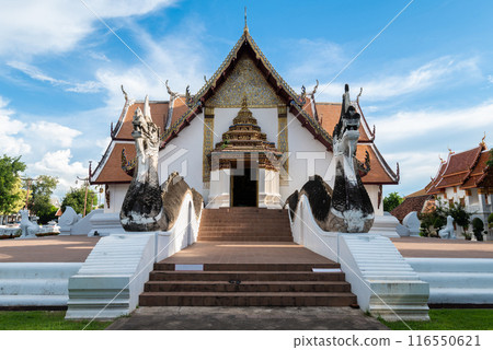 Wat Phumin temple in Nan province of Thailand. The most famous and ancient royal Temple of Nan province with almost 400 years old. 116550621