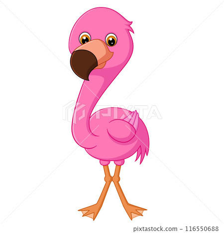 Flamingo poses gracefully, showcasing elegance and stunning beauty of illustration Flamingo poses gracefully, showcasing elegance and stunning beauty of illustration 116550688