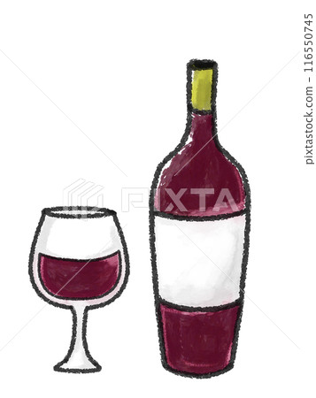 酒瓶與玻璃手繪插畫 酒瓶與玻璃手繪插畫 116550745