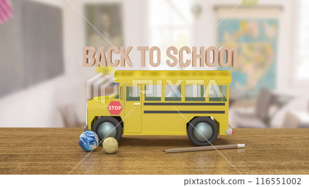 The School bus for Back to school concept 3d rendering. 116551002