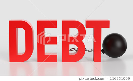 The red text Debt for Business concept 3d rendering. The red text Debt for Business concept 3d rendering. 116551009