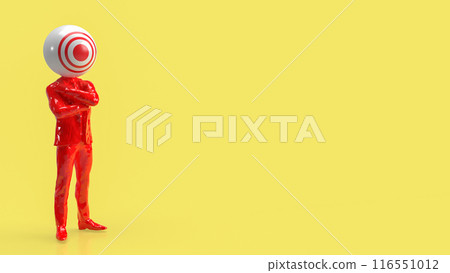 The Business man and target symbol head 3d rendering. 116551012