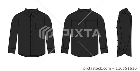 Long sleeve shirt, dress shirt, Y-shirt vector template illustration 116551610