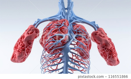 Abstract human internal organs, Anatomy, Medical education concept, Generative AI 116551866