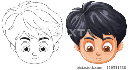 Boy's Head Illustration 116551888