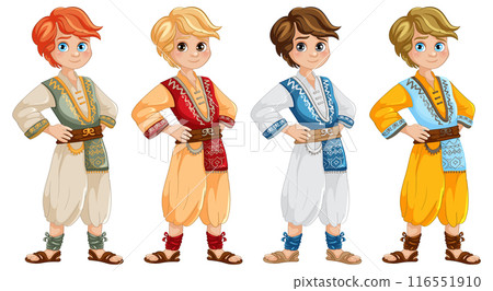 Traditional Boys in Colorful Attire 116551910