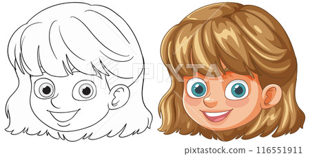 Smiling Girl Vector Illustration 116551911