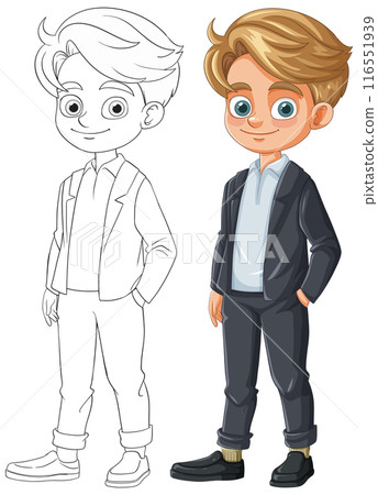 Stylish Young Boy Illustration Stylish Young Boy Illustration 116551939