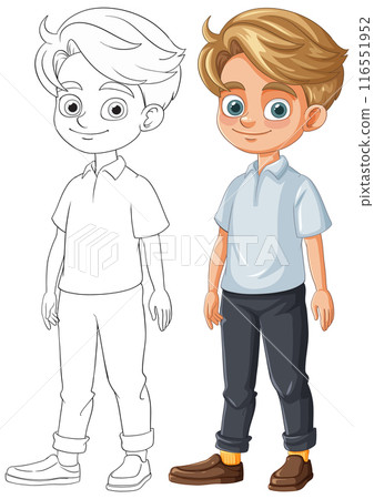 Happy Young Boy Illustration Happy Young Boy Illustration 116551952