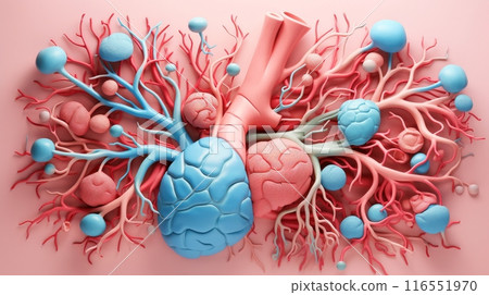 Abstract human internal organs, Anatomy, Medical education concept, Generative AI 116551970