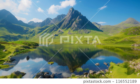 Beautiful mountain landscape with nature background, Generative AI 116552189