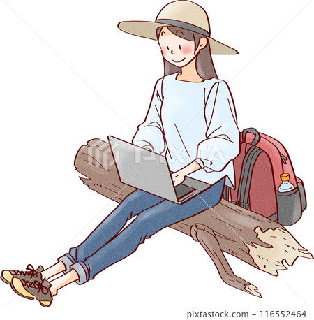 旅行時工作的女人 02 旅行時工作的女人 02 116552464