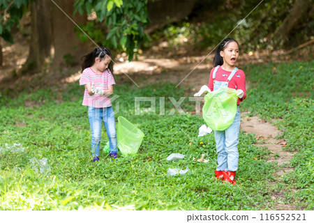 Group student Charity and recycle plastic for environment. Group student Charity and recycle plastic for environment. 116552521