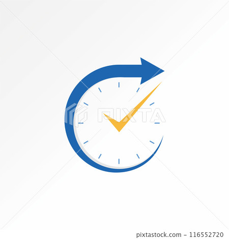 Logo design graphic concept creative abstract premium vector stock checklist wall clock watch time fast swoosh arrow. Related date speed period dial  116552720