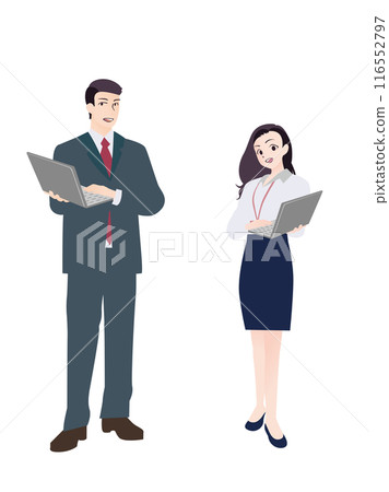 Office worker with a computer Office worker with a computer 116552797