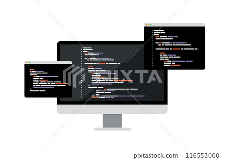 Concept of computer programming or developing software or game. Concept of computer programming or developing software or game. 116553000