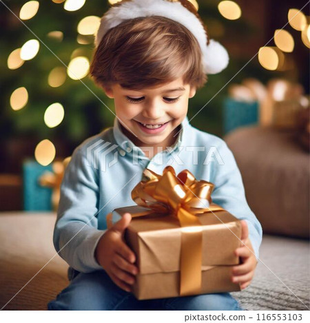 christmas christmas present boy 116553103