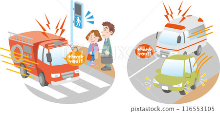 Road Safety (Yield to emergency vehicles (fire engines and ambulances) - drivers and pedestrians) 116553105