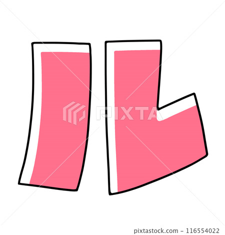 寬鬆簡潔的片假名「ru」角版立體畫 116554022