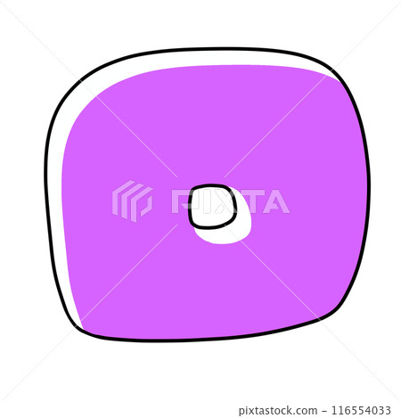 A simple, rounded version of the katakana character "ro" in solid color A simple, rounded version of the katakana character "ro" in solid color 116554033