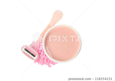 PNG,A mixture for depilation in a white container, isolated on white background 116554231