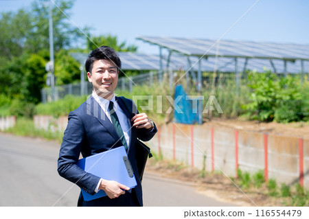 Farm and business person Farm and business person 116554479