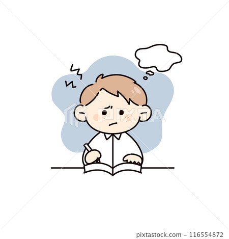 Illustration of a student studying Illustration of a student studying 116554872