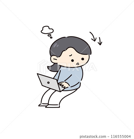 Illustration of a person working on a computer 116555004