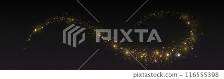 Gold magic glitter dust light with star shine Gold magic glitter dust light with star shine 116555398