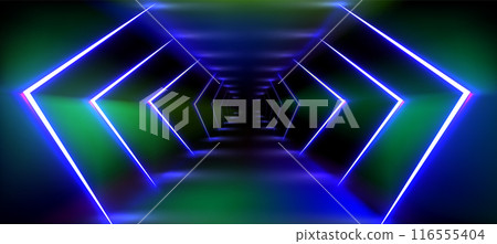 Abstract neon arrow and speed energy background 116555404