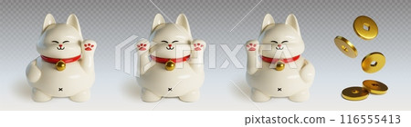Maneki-neko lucky cats set 116555413