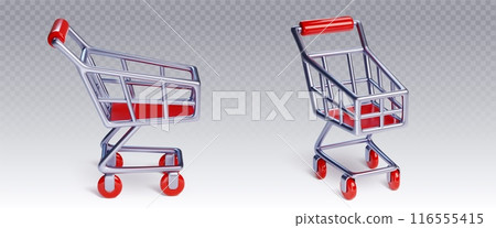 Empty shopping carts set 116555415
