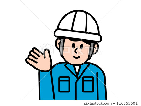 男工人穿工作服的簡單圖解 男工人穿工作服的簡單圖解 116555501
