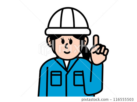 A simple illustration of a female worker wearing work clothes A simple illustration of a female worker wearing work clothes 116555503