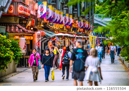 Tokyo cityscape in Japan: Inbound tourism is back...View of Shibuya Yokocho in front of Shibuya Station, surrounded by greenery = July 11th Tokyo cityscape in Japan: Inbound tourism is back...View of Shibuya Yokocho in front of Shibuya Station, surrounded by greenery = July 11th 116555504