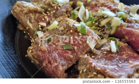 Korean bbq Marinated Grilled Beef Ribs 116555563