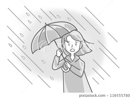 暴雨中打傘的女人 116555780