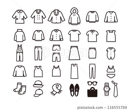 服裝簡單圖標集 服裝簡單圖標集 116555789