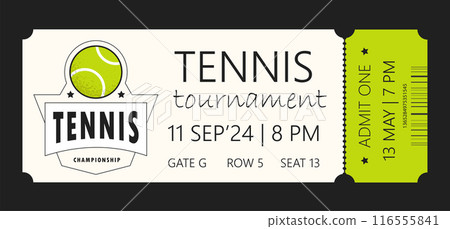 Tennis Ticket Template 116555841