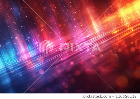 Colorful abstract background with a lot of dots and lines. The background is a mix of red, blue, and yellow 116556112