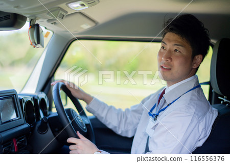 Staff and workers in cars 116556376