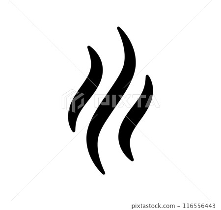 Smoke icon. Abstract odor symbol. Hand drawn hot vapor. Line air smell symbol. Doodle fire smoke icon. Vector illustration isolated on white background 116556443