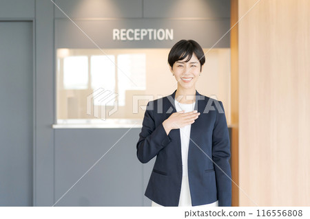 A business woman giving directions A business woman giving directions 116556808