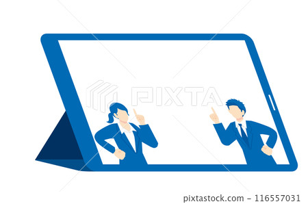 線上商務工具和勞動人民插畫素材 116557031