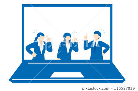 線上商務工具和勞動人民插畫素材 116557039