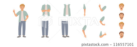 Man Character Constructor with Separated Body Parts Vector Set Man Character Constructor with Separated Body Parts Vector Set 116557101