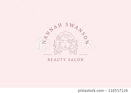 Romantic blossom woman floral portrait line logo design template vector illustration Romantic blossom woman floral portrait line logo design template vector illustration 116557126