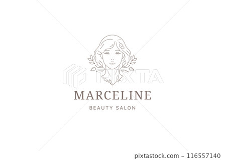 Romantic beautiful woman floral portrait outline logo design template vector illustration Romantic beautiful woman floral portrait outline logo design template vector illustration 116557140